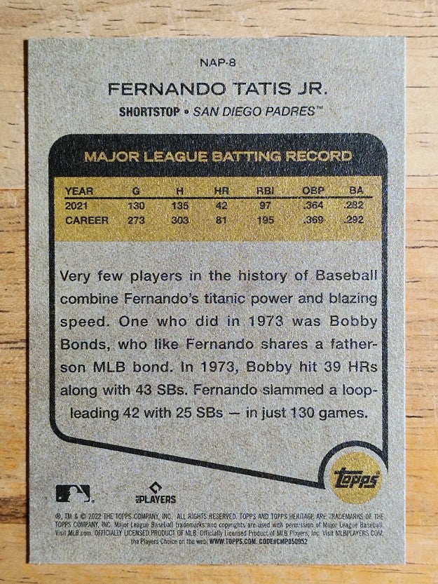 2022 Topps Heritage New Age Performers #NAP8 Fernando Tatis Jr.