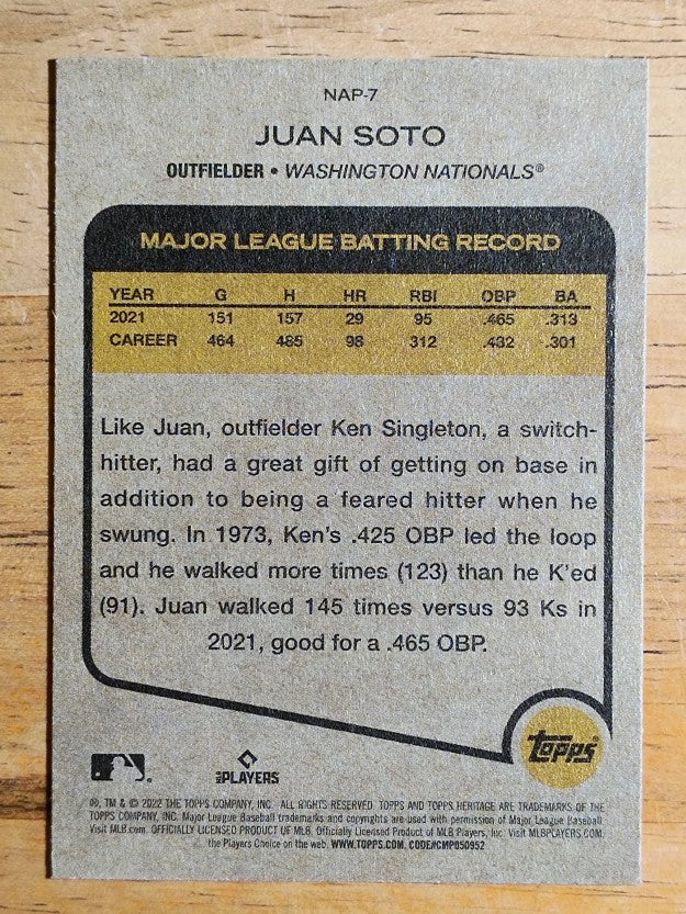 2022 Topps Heritage New Age Performers #NAP7 Juan Soto