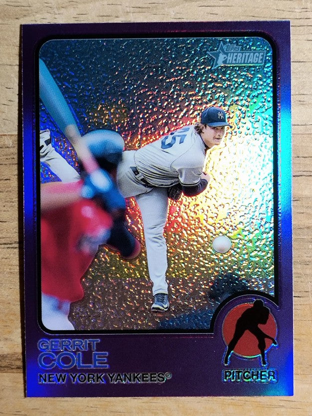2022 Topps Heritage Chrome Purple Refractors #166 Gerrit Cole