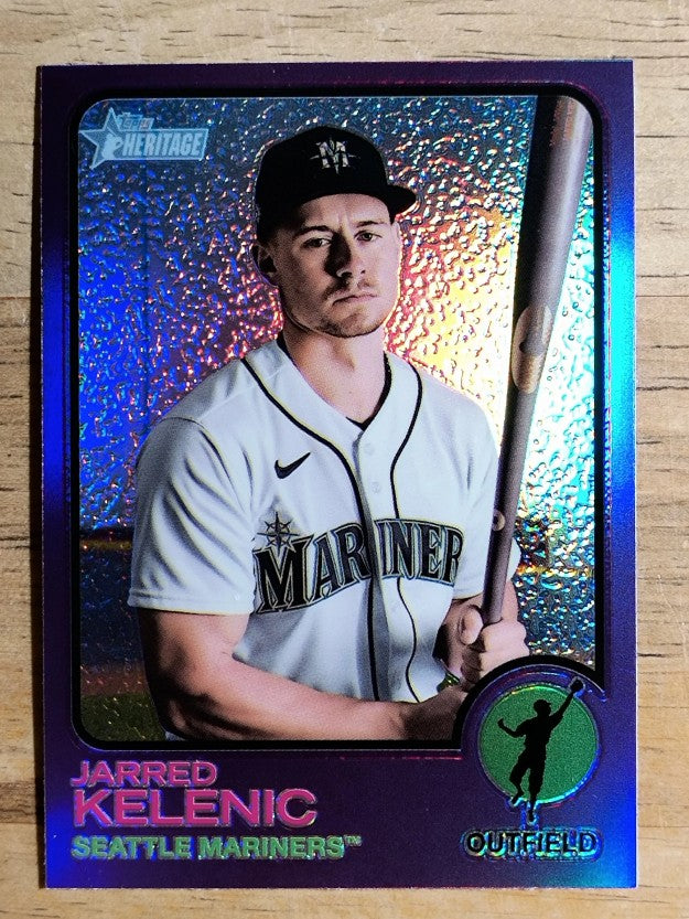 2022 Topps Heritage Chrome Purple Refractors #96 Jarred Kelenic