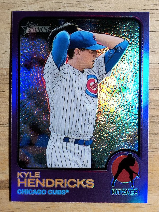 2022 Topps Heritage Chrome Purple Refractors #235 Kyle Hendricks
