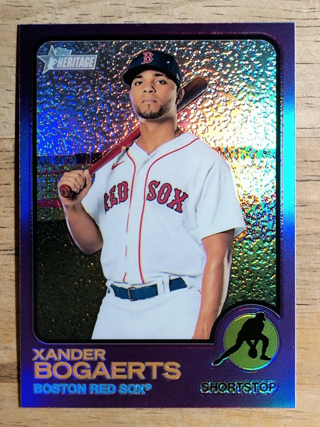 2022 Topps Heritage Chrome Purple Refractors #173 Xander Bogaerts