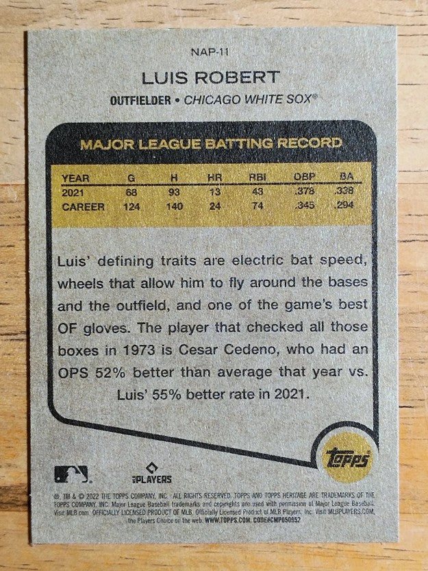 2022 Topps Heritage New Age Performers #NAP11 Luis Robert