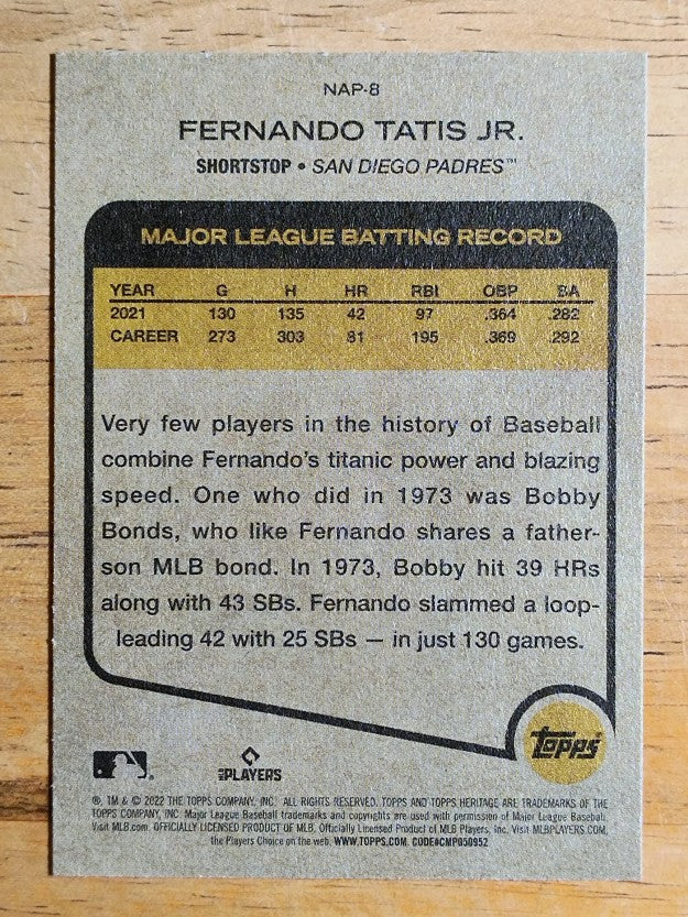 2022 Topps Heritage New Age Performers #NAP8 Fernando Tatis Jr.
