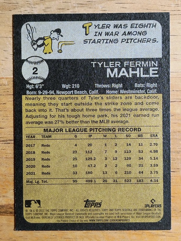 2022 Topps Heritage #2 Tyler Mahle