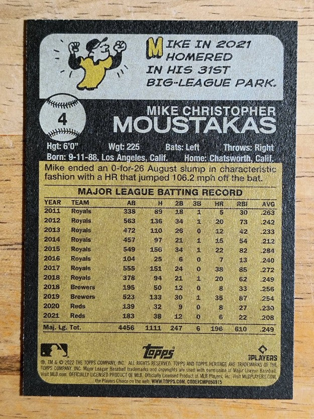 2022 Topps Heritage #4 Mike Moustakas