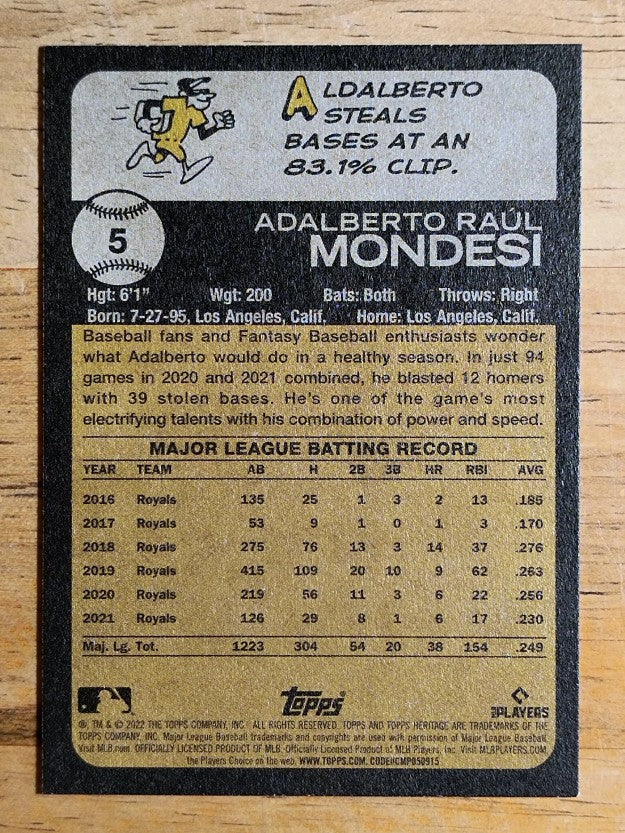 2022 Topps Heritage #5 Adalberto Mondesi