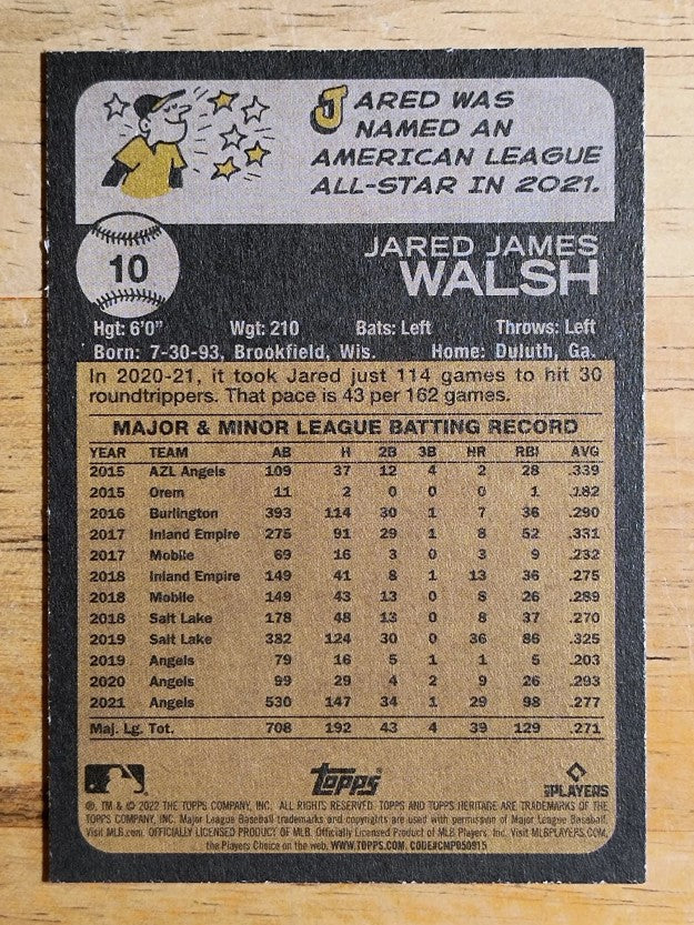2022 Topps Heritage #10 Jared Walsh