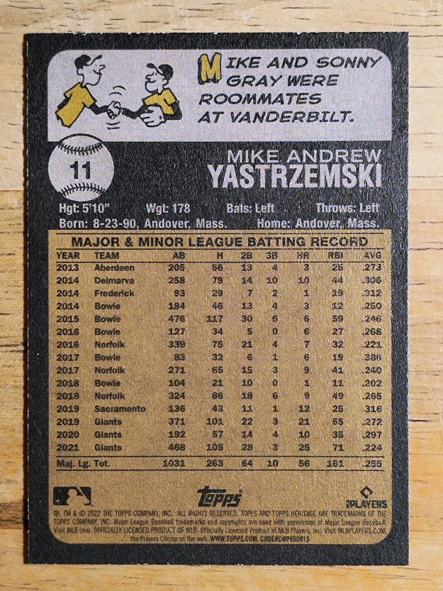 2022 Topps Heritage #11 Mike Yastrzemski