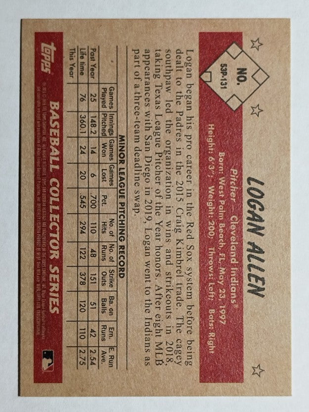 2019 Bowman Heritage Prospects #53P131 Logan Allen