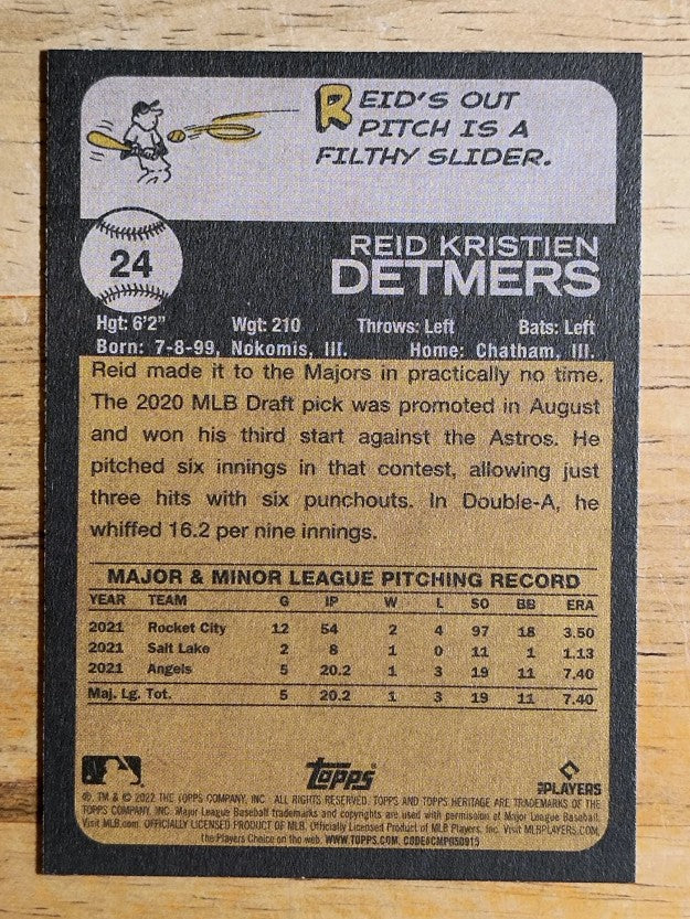 2022 Topps Heritage #24 Reid Detmers