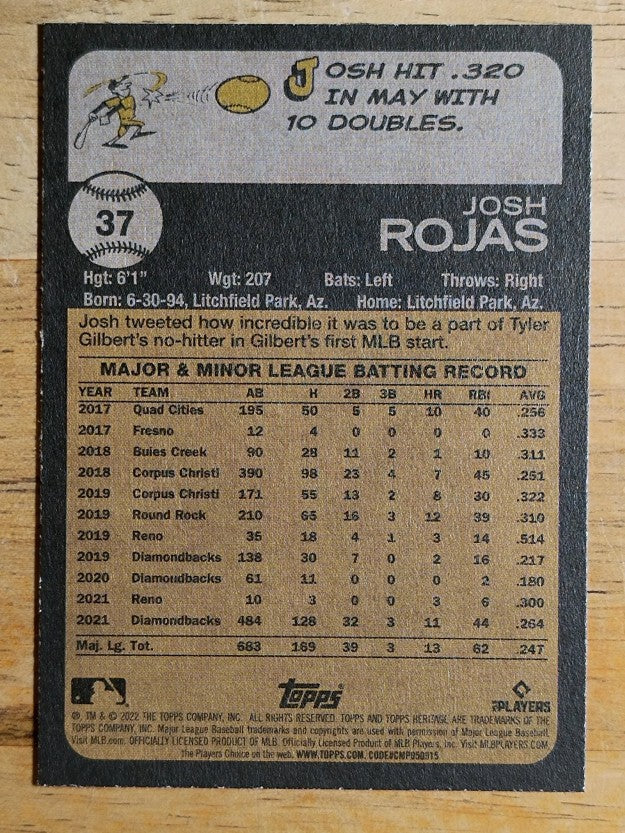 2022 Topps Heritage #37 Josh Rojas