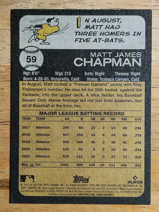 2022 Topps Heritage #59 Matt Chapman