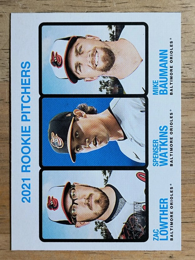 2022 Topps Heritage #72 Mike Baumann RC/Zac Lowther RC/Spenser Watkins RC