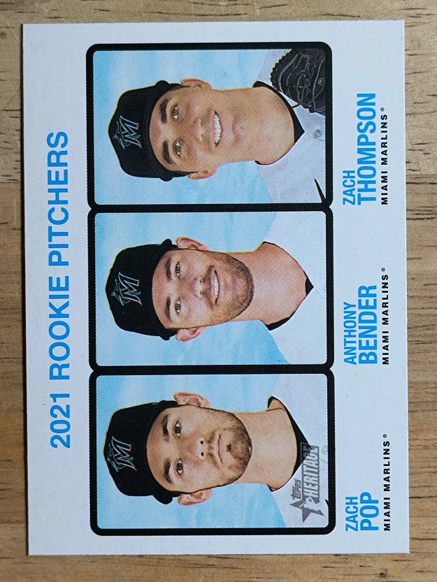 2022 Topps Heritage #73 Zach Pop RC/Zach Thompson RC/Anthony Bender RC