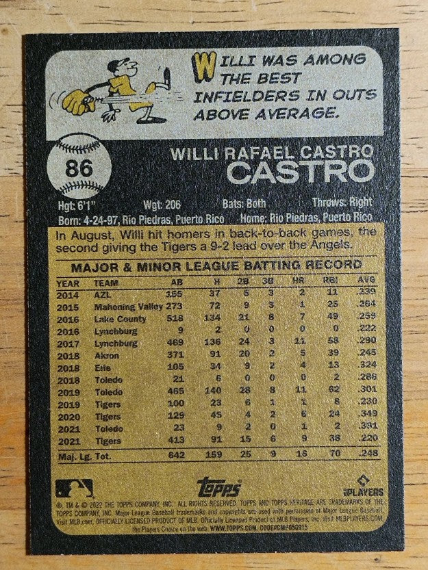 2022 Topps Heritage #86 Willi Castro