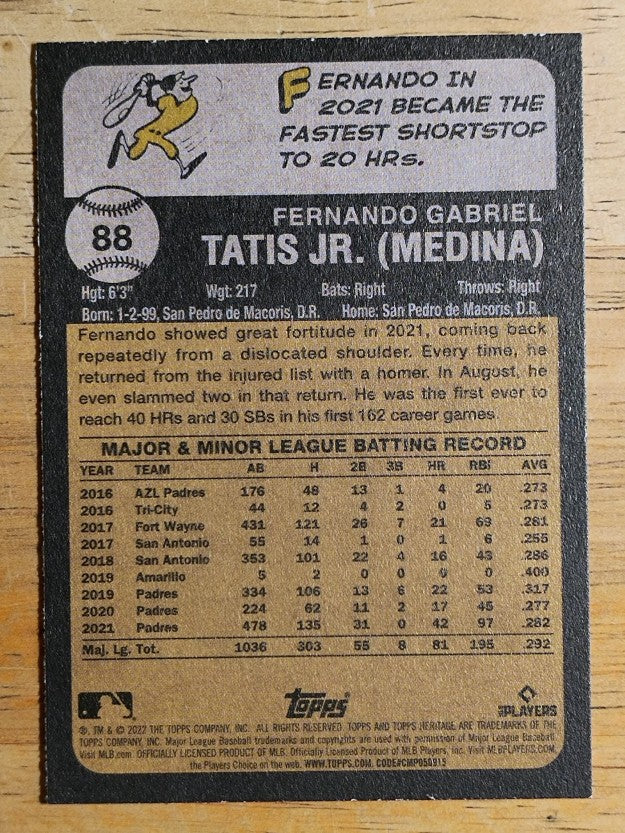 2022 Topps Heritage #88 Fernando Tatis Jr.