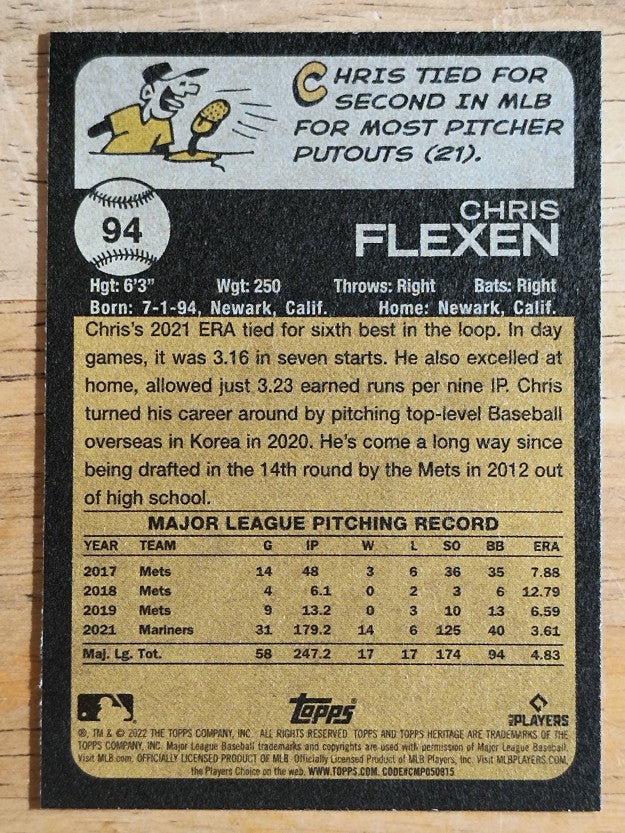2022 Topps Heritage #94 Chris Flexen