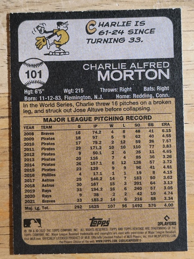 2022 Topps Heritage #101 Charlie Morton