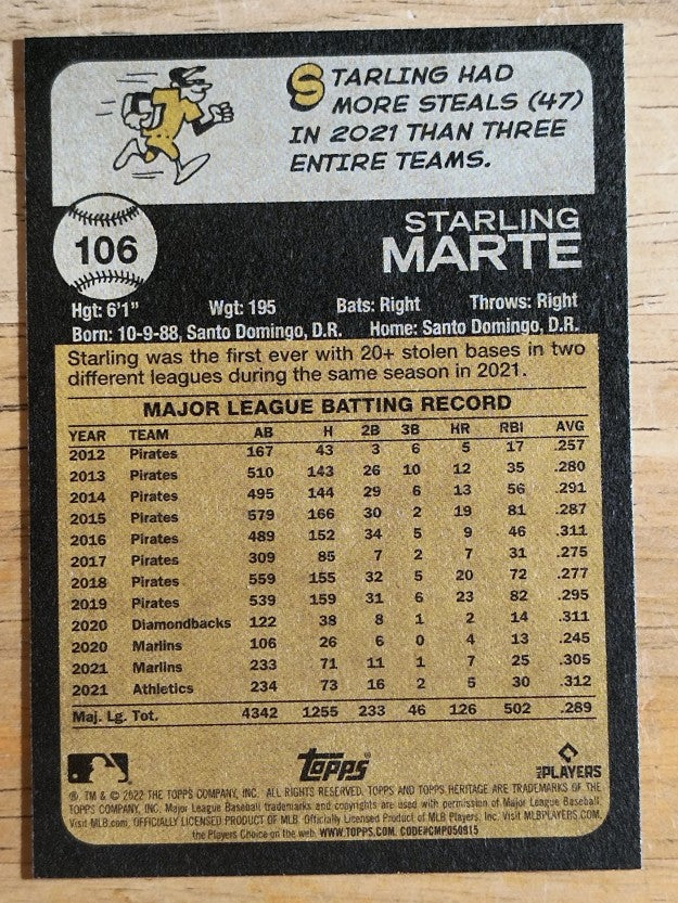 2022 Topps Heritage #106 Starling Marte