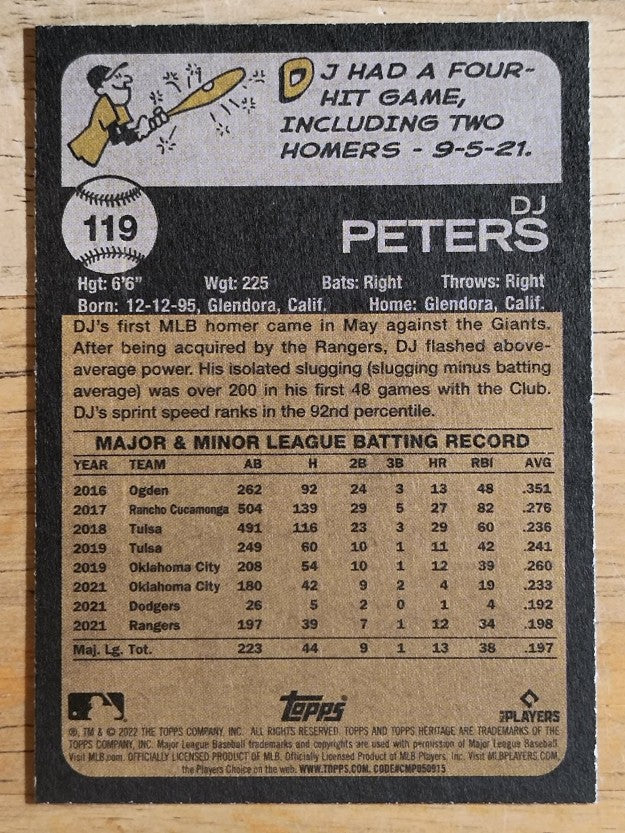 2022 Topps Heritage #119 DJ Peters