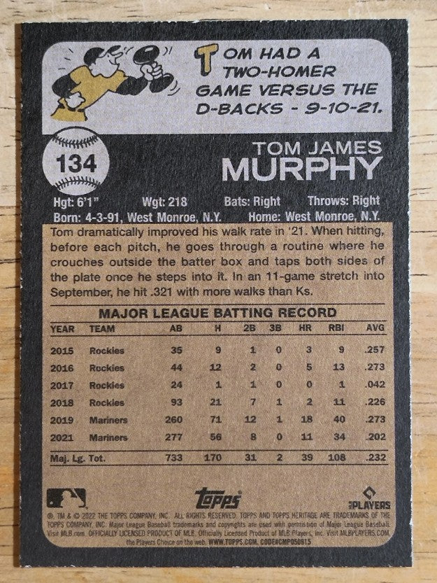2022 Topps Heritage #134 Tom Murphy
