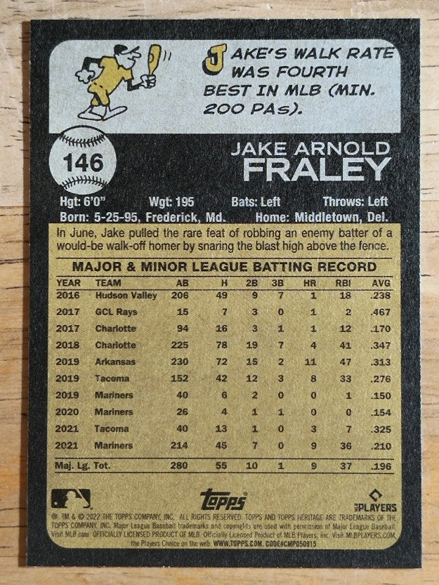 2022 Topps Heritage #146 Jake Fraley
