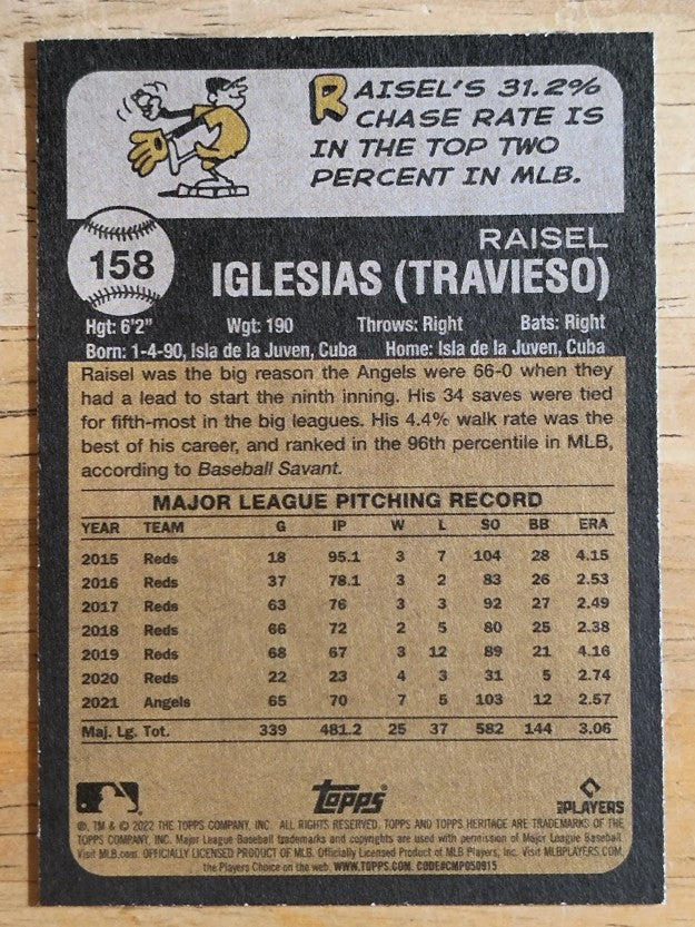 2022 Topps Heritage #158 Raisel Iglesias