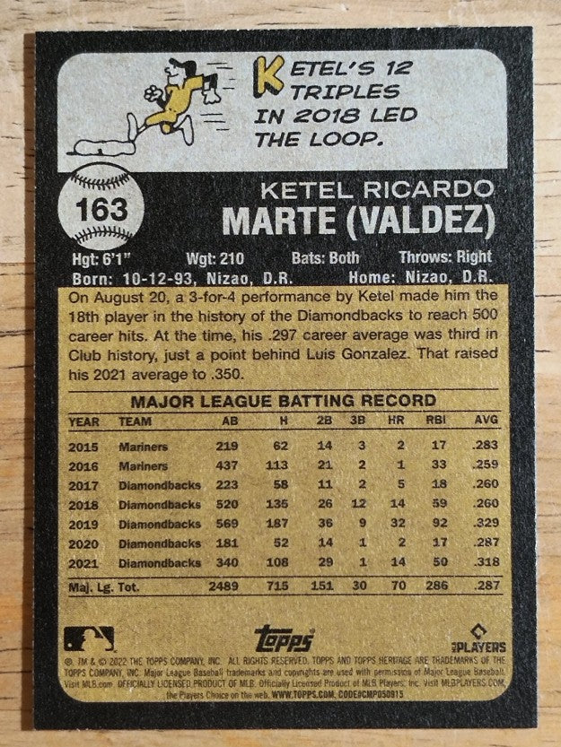 2022 Topps Heritage #163 Ketel Marte