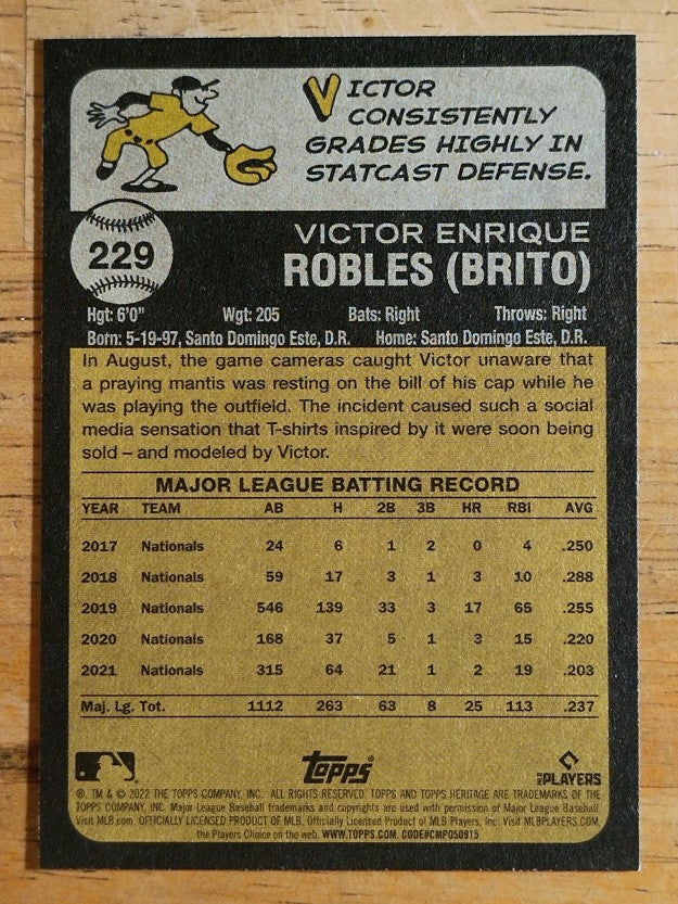 2022 Topps Heritage #229 Victor Robles