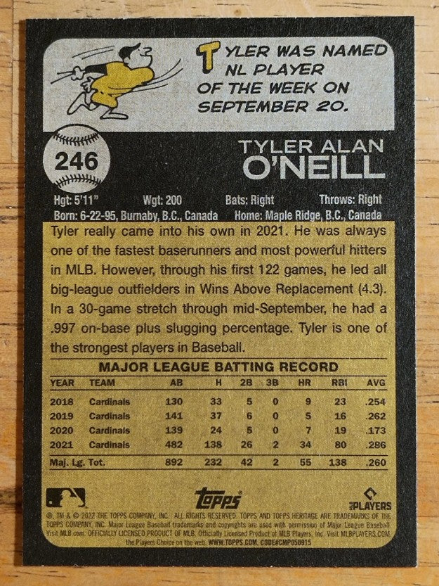 2022 Topps Heritage #246 Tyler O'Neill