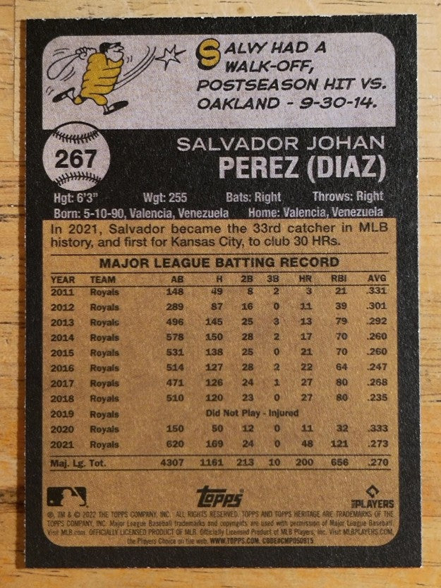2022 Topps Heritage #267 Salvador Perez