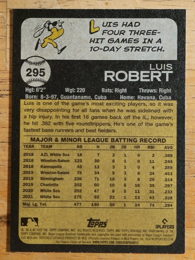 2022 Topps Heritage #295 Luis Robert