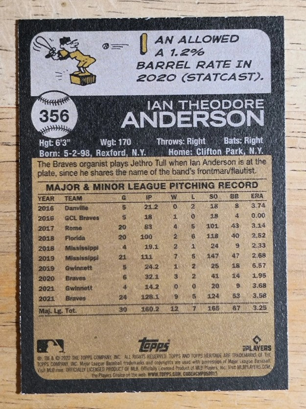2022 Topps Heritage #356 Ian Anderson
