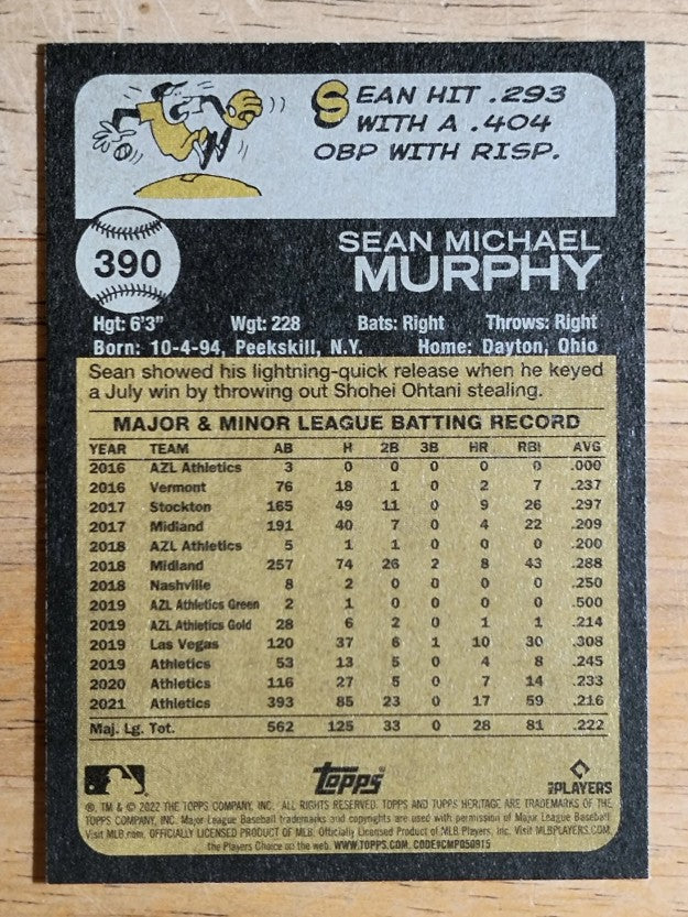 2022 Topps Heritage #390 Sean Murphy
