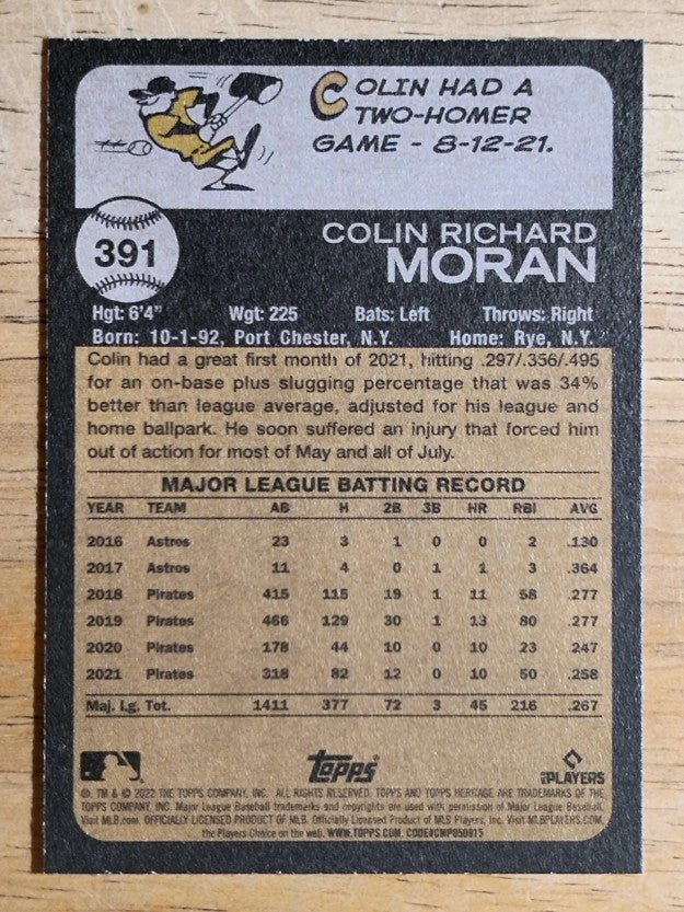 2022 Topps Heritage #391 Colin Moran