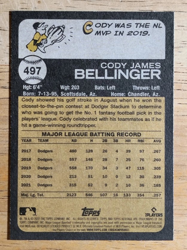 2022 Topps Heritage #497 Cody Bellinger SP