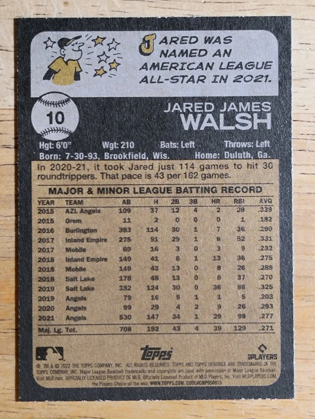 2022 Topps Heritage #10 Jared Walsh