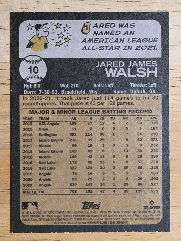2022 Topps Heritage #10 Jared Walsh