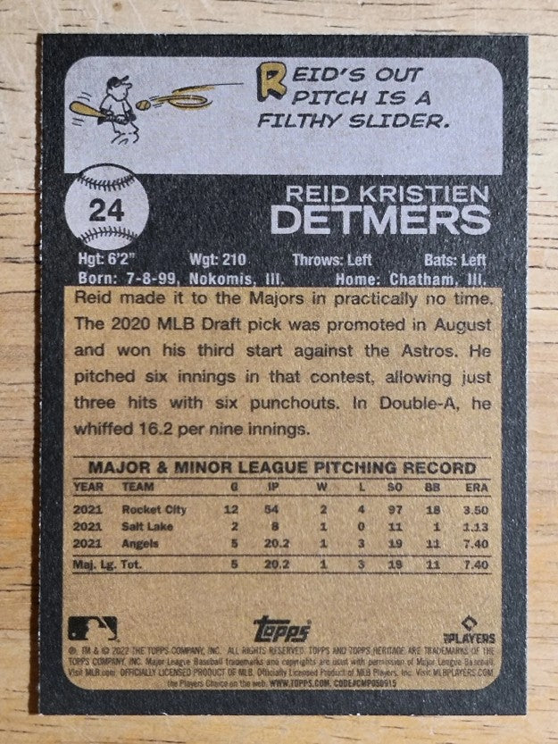 2022 Topps Heritage #24 Reid Detmers