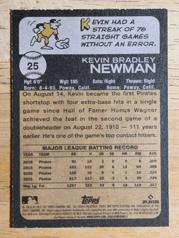 2022 Topps Heritage #25 Kevin Newman