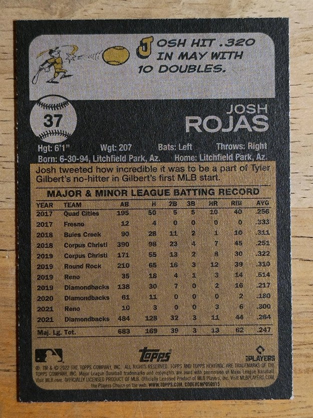 2022 Topps Heritage #37 Josh Rojas