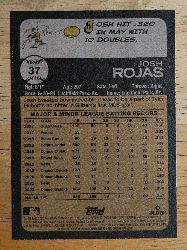2022 Topps Heritage #37 Josh Rojas