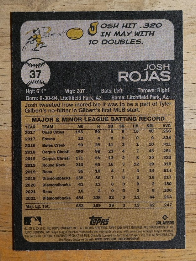 2022 Topps Heritage #37 Josh Rojas