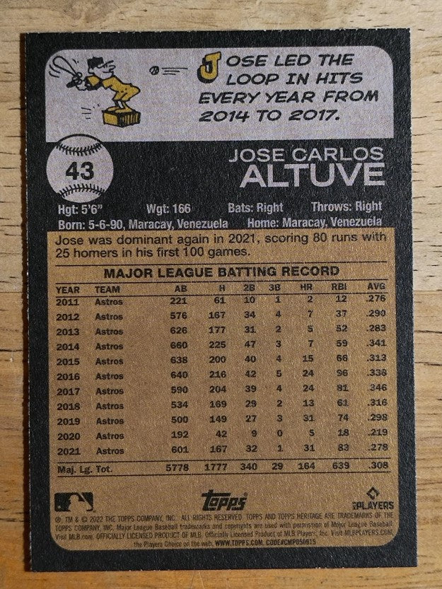 2022 Topps Heritage #43 Jose Altuve