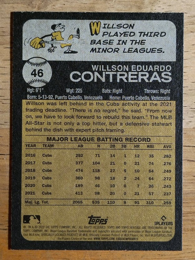 2022 Topps Heritage #46 Willson Contreras