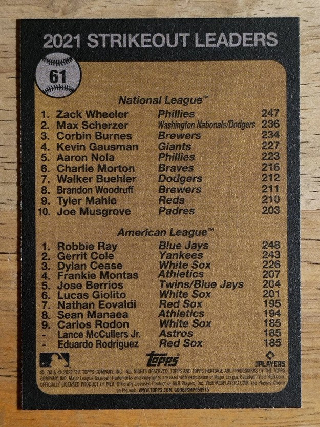 2022 Topps Heritage #61 Robbie Ray/Zack Wheeler