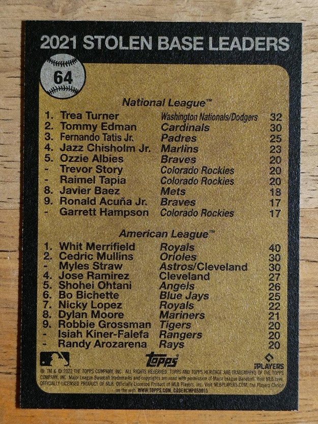 2022 Topps Heritage #64 Whit Merrifield/Trea Turner