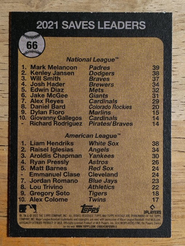 2022 Topps Heritage #66 Liam Hendriks/Mark Melancon