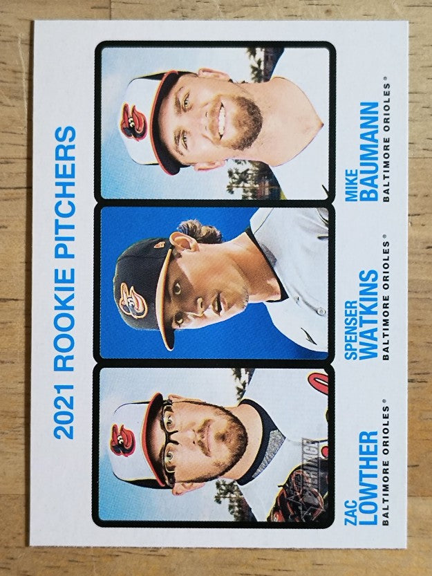 2022 Topps Heritage #72 Mike Baumann RC/Zac Lowther RC/Spenser Watkins RC